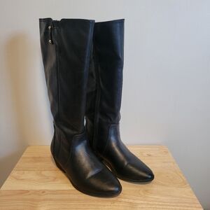 Dr. Scholl's Tall Faux Leather Wide Calf Boots Black Size 6.5
